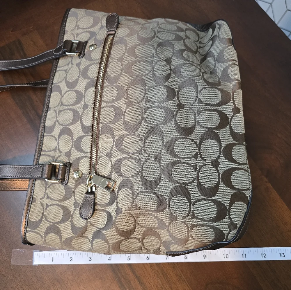 Coach Signature Canvas Brown Tote Bag
